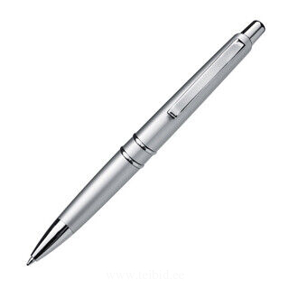Ball pen with silver-coloured ornamental rings